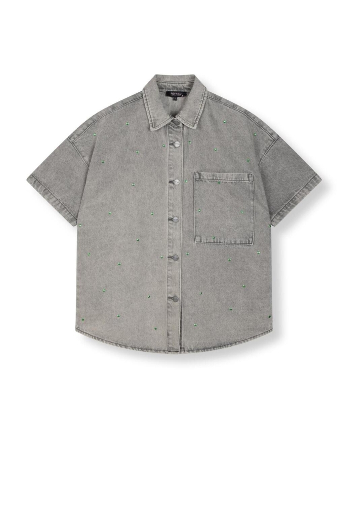 OVERSIZED BLOUSE STUDS DIDI R2505972688 996 MID GREY